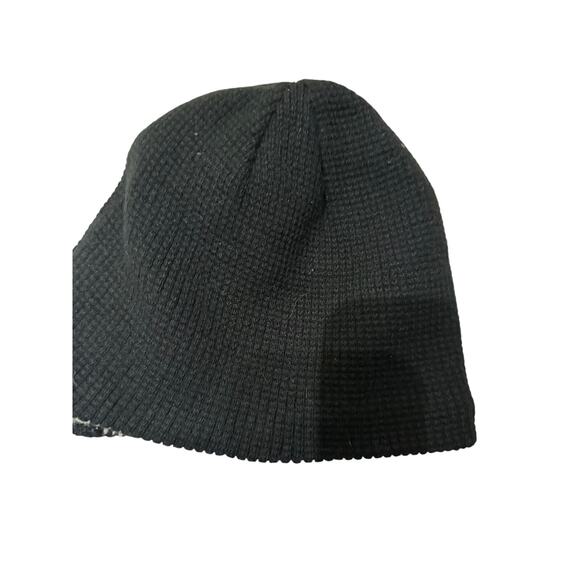 Gorpcore Cozy Warm Winter Black Urban Pipeline Fleece lined Beanie one size - Picture 1 of 6